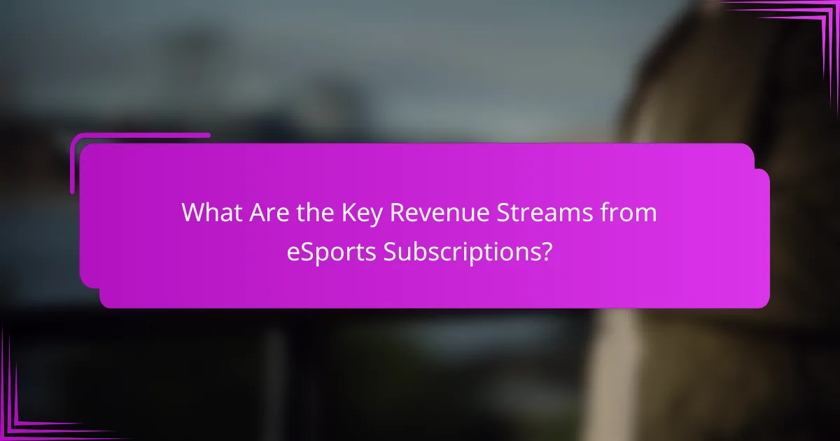 What Are the Key Revenue Streams from eSports Subscriptions?