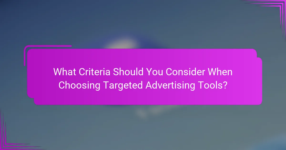 What Criteria Should You Consider When Choosing Targeted Advertising Tools?